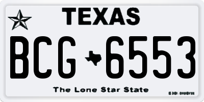TX license plate BCG6553