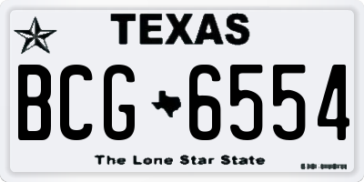TX license plate BCG6554