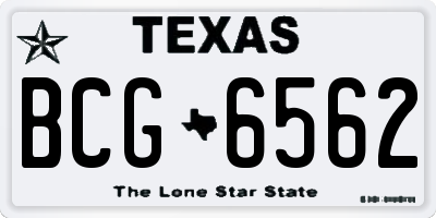 TX license plate BCG6562