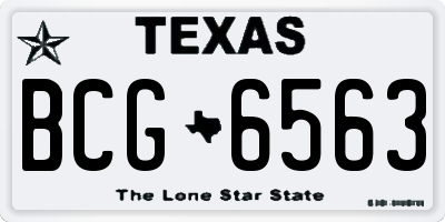 TX license plate BCG6563