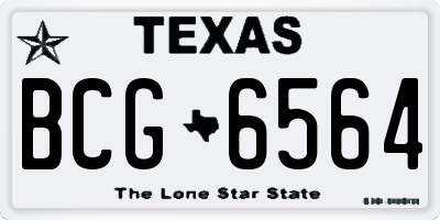 TX license plate BCG6564