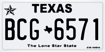 TX license plate BCG6571