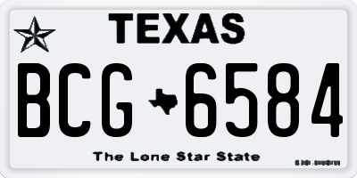 TX license plate BCG6584