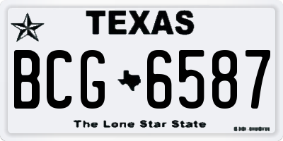 TX license plate BCG6587