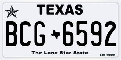 TX license plate BCG6592
