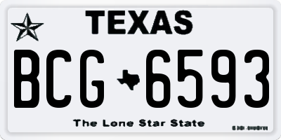 TX license plate BCG6593