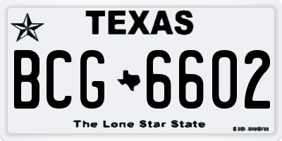TX license plate BCG6602