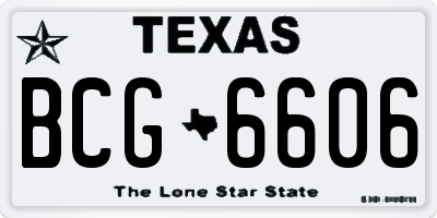 TX license plate BCG6606