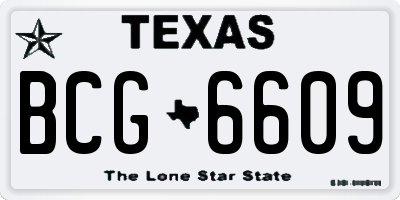 TX license plate BCG6609