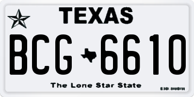 TX license plate BCG6610