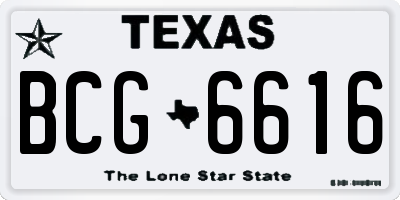 TX license plate BCG6616