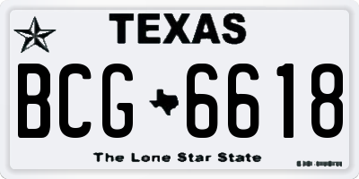 TX license plate BCG6618