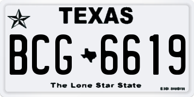 TX license plate BCG6619