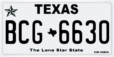 TX license plate BCG6630