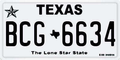 TX license plate BCG6634