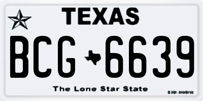 TX license plate BCG6639