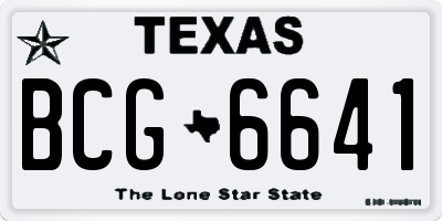 TX license plate BCG6641