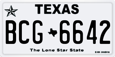 TX license plate BCG6642