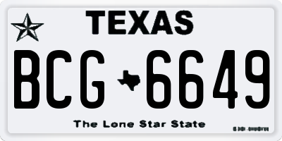 TX license plate BCG6649