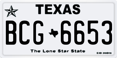 TX license plate BCG6653