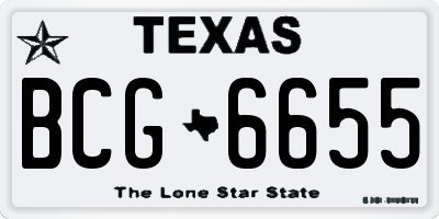 TX license plate BCG6655
