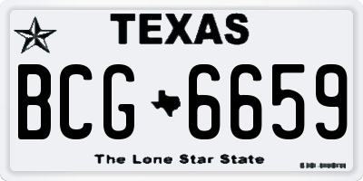 TX license plate BCG6659