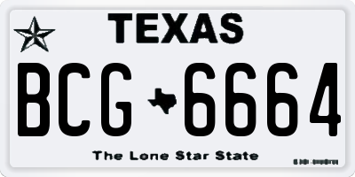 TX license plate BCG6664