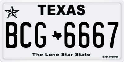 TX license plate BCG6667