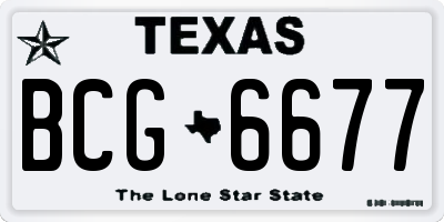 TX license plate BCG6677