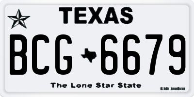 TX license plate BCG6679
