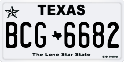 TX license plate BCG6682