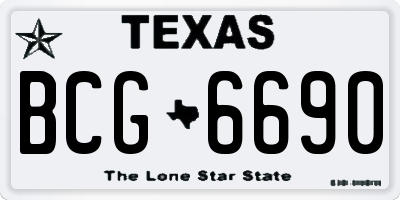 TX license plate BCG6690