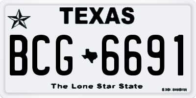 TX license plate BCG6691