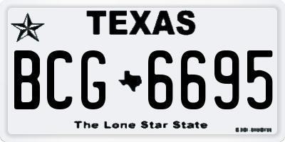 TX license plate BCG6695