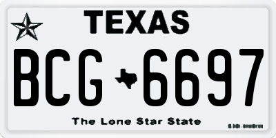 TX license plate BCG6697