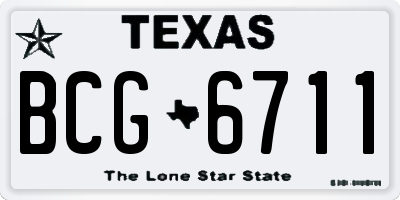 TX license plate BCG6711