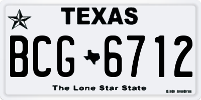 TX license plate BCG6712