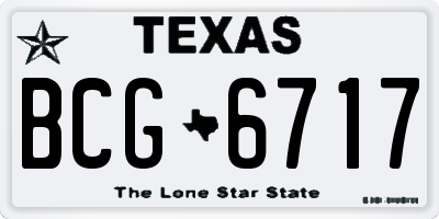 TX license plate BCG6717