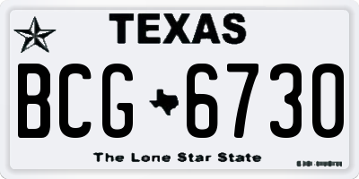 TX license plate BCG6730