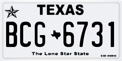 TX license plate BCG6731