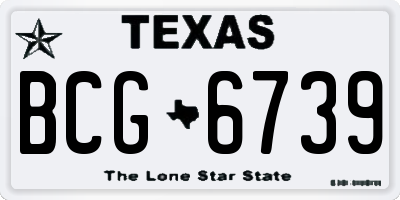 TX license plate BCG6739
