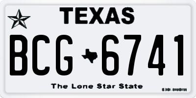 TX license plate BCG6741
