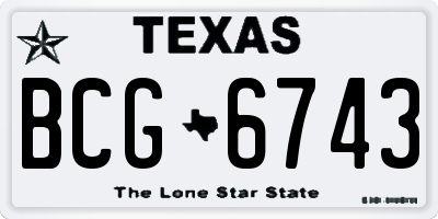 TX license plate BCG6743