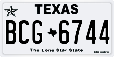 TX license plate BCG6744