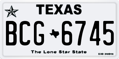 TX license plate BCG6745