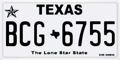 TX license plate BCG6755