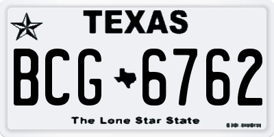 TX license plate BCG6762