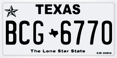 TX license plate BCG6770