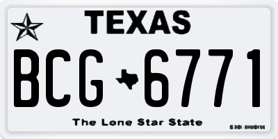 TX license plate BCG6771