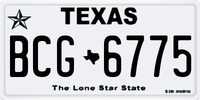 TX license plate BCG6775